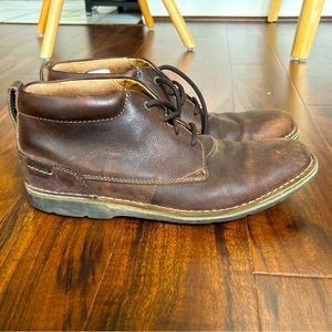 Clarks Edgewick Mid Casual Brown Leather Chukka Boots Shoes Men Size 12